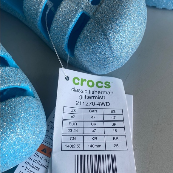 Crocs Kids Classic Fisherman Glittermistt, Size 7 & 8 - Picture 7 of 9